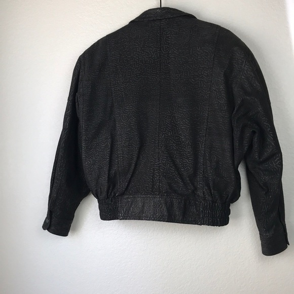Wilsons Leather - VINTAGE Black Cheetah Print Bomber Jacket - Picture 7 of 14